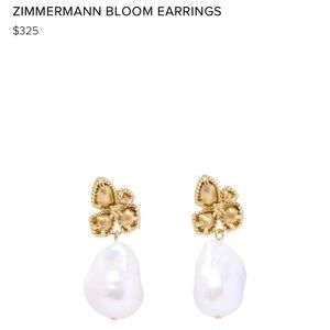 Zimmermann Baroque Pearl Gold Knot Drop Earrings Statement Luxury